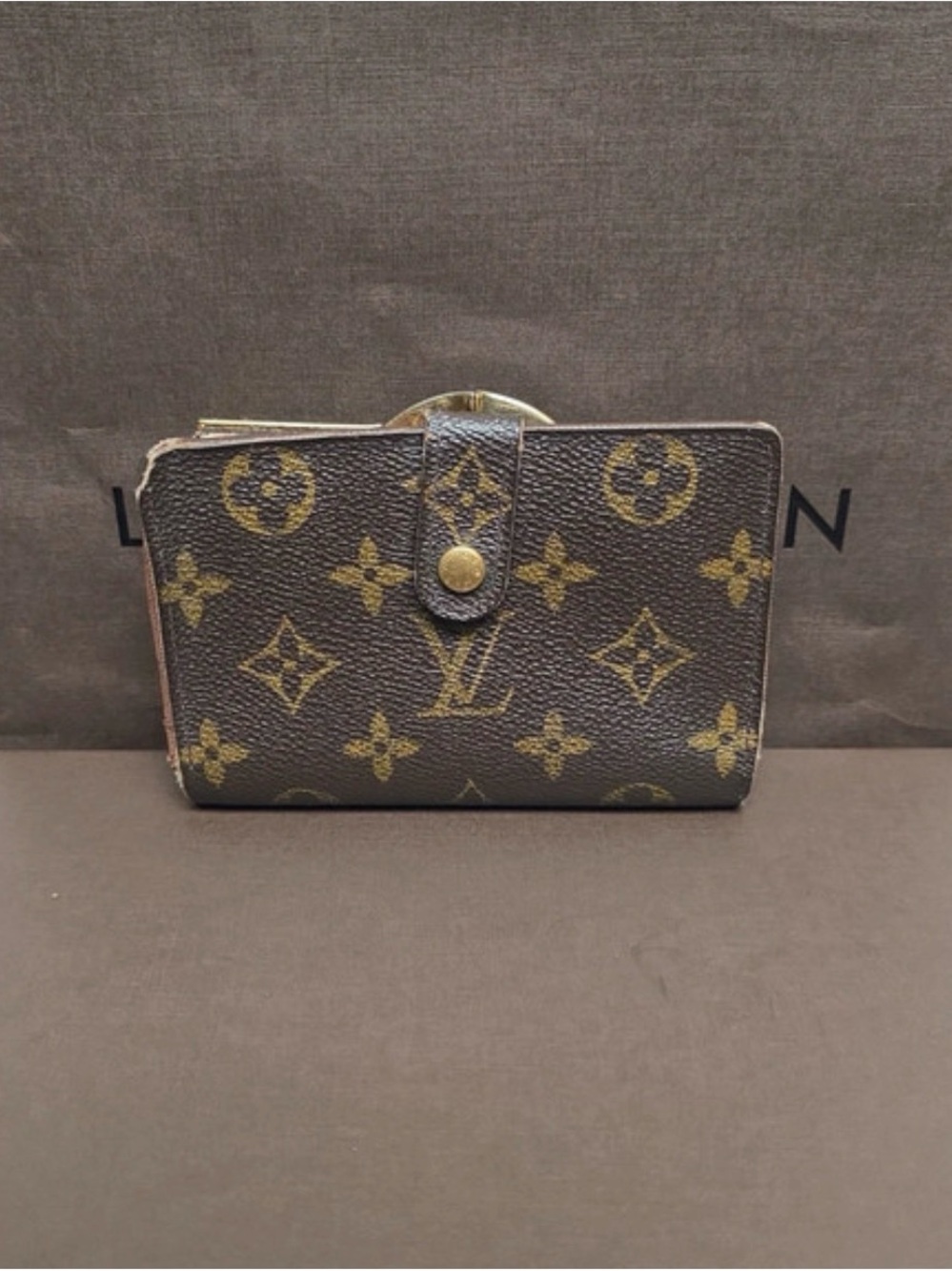 Louis Vuitton Monogram Compact Snap Wallet - Brown/Gold Accents